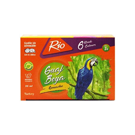 Rio 6 Renk Guaj Boya Seti 2 Paket