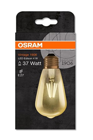 Osram Vintage 4W (37W) Flamanlı Armut Rustik Led Ampul Sarı (4 Adet)