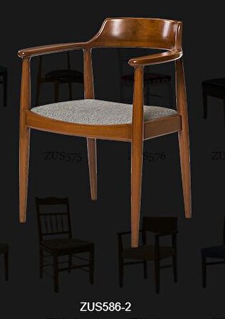 Sandalye Zus586 TAM EĞİK KOLÇAK Kayın Torna RETRO İskelet Parlak Ceviz Babyface kumaş El Yapım