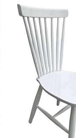 Sandalye Midilli Model Kayın Torna Retro Ayak Kafes sırt Parlak Beyaz Lake Boya Kutuda sevk El Yapım