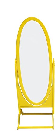 Ayna OVAL Boy Ahşap Kayın MDF İskelet Parlak SARI  Natüre Klasik Mobilya El Yapım