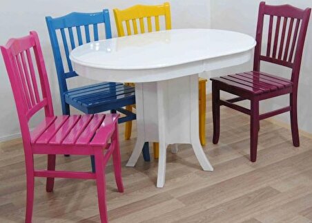 Masa BABA KUTU ayak Kayın Torna çıtalı Sandalye 4Parlak renk Açılır masa El Yapım 