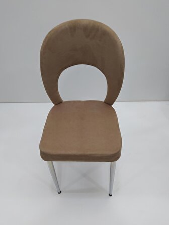 Sandalye Ay Metal Çelik Nikelaj İskelet Ortopedik Babyface kumaş 4 adet  El Yapım