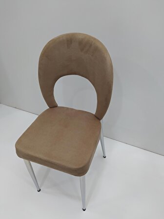 Sandalye Ay Metal Çelik Nikelaj İskelet Ortopedik Babyface kumaş 4 adet  El Yapım