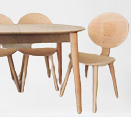 Masa-RETRO Papel Takım model Kayın Torna kaplama sandalye Açıl HAM ürün Oval sırt yuvarlak El Yapım