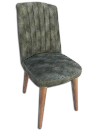 Sandalye Papel Model Kayın Torna RETRO Ayak  Yeşil soho Kumaş Çizgili sandalye El Yapım
