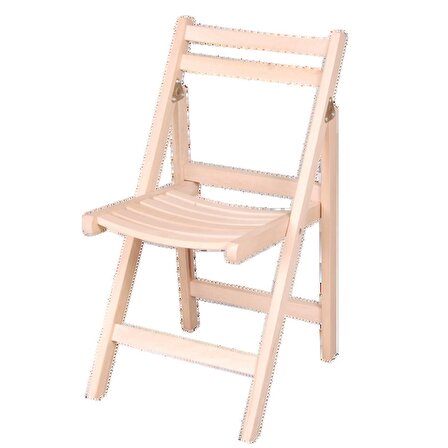 Sandalye KATLANIR Model Kayın Torna ayak Parlak Krem Ürün El Yapım