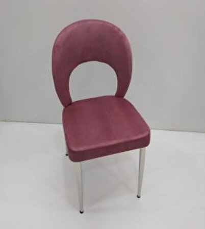 Bengi Sandalye Ay Metal Çelik Nikelaj İskelet Ortopedik Babyface kumaş 4 adet  El Yapım
