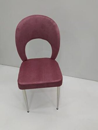Bengi Sandalye Ay Metal Çelik Nikelaj İskelet Ortopedik Babyface kumaş 4 adet  El Yapım