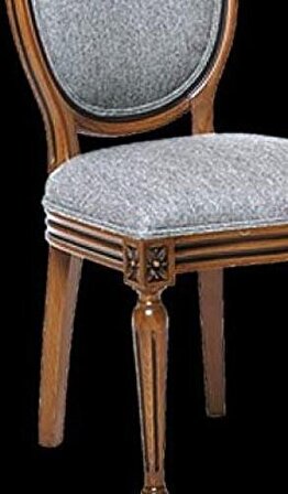 Bengi Sandalye MADALYON Model Kayın İnce Torna RETRO ayak Parlak ceviz Natüre Kumlu Örgü Kumaş El yapım