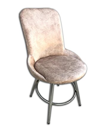 Sandalye ŞATO Model Metal Çelik GÜMÜŞ KROM Kaplama Kiremit Kahve Balkon-Bahçe El yapım