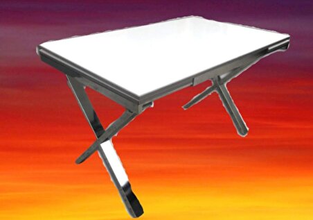 Bengi Masa Yandan Açıl X Ayaklı Metal Transmisyon çelik nikelaj glosspan tabla itinalı paket ve kargo