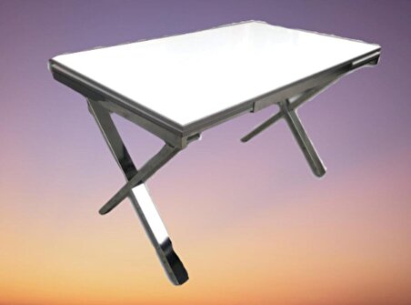Bengi Masa Yandan Açıl X Ayaklı Metal Transmisyon çelik nikelaj glosspan tabla itinalı paket ve kargo