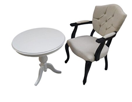 Bengi Sandalye Berjer Model Kayın ASLAN Baba ayak Fiskos Parlak Siyah Renk Terletmez keten kumaş El Yapım