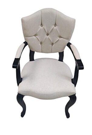 Bengi Sandalye KELEBEK Berjer Model Kayın Lükens  ASLAN Ayak  Parlak Siyah Terletmez keten kumaş El Yapım
