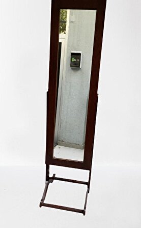 Bengi Takı Dolabı Boy Aynası Ahşap Parlak Ceviz Natüre Klasik Mobilya MDF Aksesuar Askılık El Yapım
