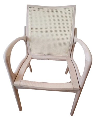 Bengi Sandalye HASIRLI MODEL Bambu Kolçak HAM Ahşap Kayın Torna Ayak Geniş oturum El Yapım