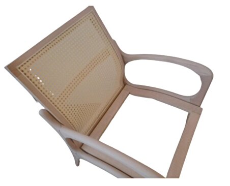 Bengi Sandalye HASIRLI MODEL Bambu Kolçak HAM Ahşap Kayın Torna Ayak Geniş oturum El Yapım