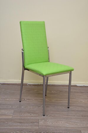 Sandalye19704 gözde Model metal transmisyon Çelik nikelaj yeşil kumaş el yapım