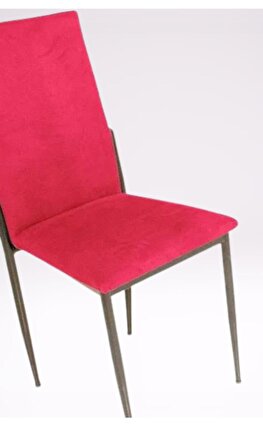 Bengi Sandalye Gözde Model metal transmisyon nikelaj Kırmızı renk Kumaş El Yapım