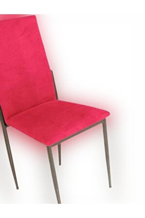 Bengi Sandalye Gözde Model metal transmisyon nikelaj Kırmızı renk Kumaş El Yapım