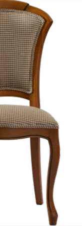 Bengi Sandalye Zus025 Oval Sırtlık Model Kayın Çizgili Ayak Kareli Desen Kumaş Parlak Ceviz El Yapım