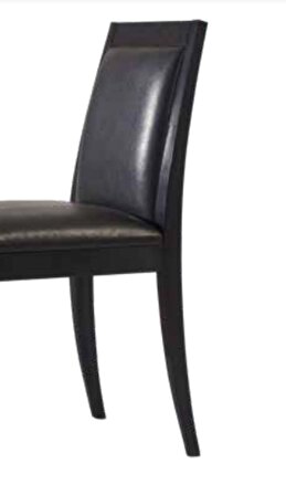 Sandalye19827 ZUS089 Çerçeve Sırt Model Kayın Ayak Siyah Suni Deri Döşem El Yapım