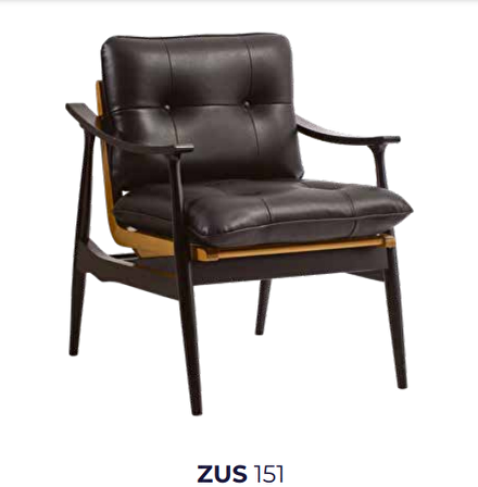 Bengi Sandalye Zus151 Berjer Model Tam Kolçak Kapitone Ahşap İskelet Parlak Ceviz Boya Suni Deri El Yapım