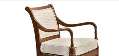 Bengi Sandalye Zus167 Torna Ayak Model Kayın Retro İskelet Parlak Ceviz Renk Desenli Şönil Kumaş El Yapım