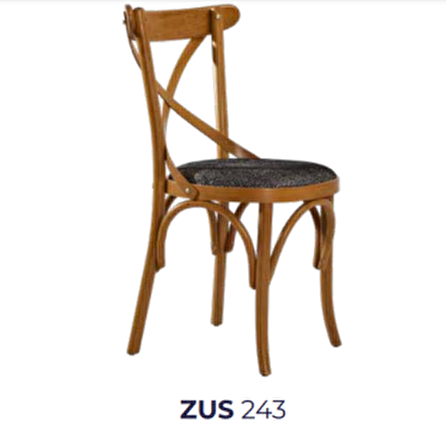 Bengi Sandalye Zus243 ÇITA ÇAPRAZ Sırtlık Model Oval Yumuşak Oturum Ceviz Renk Ahşap Kayın İskelet ElYapım