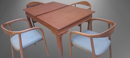 Masa lükens Sandalye Yılan Takım Model Kayın İskelet Ceviz Renk El Yapımı