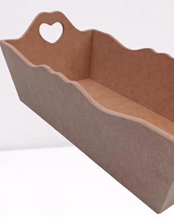 Hobi Dekoratif Model Ekmek Tepsisi Ahşap MDF Kalpli El Yapımı 