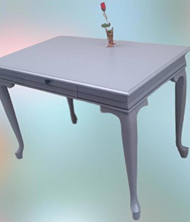 Çalışma masa model kayın aslan ayak çekmece parlak lake gri kutuda sevk el yapım 