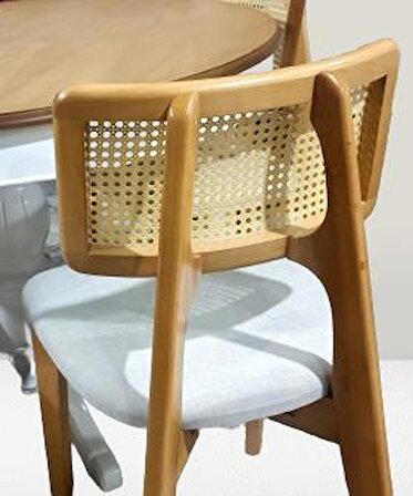 Masa Sandalye Takımı Ihlamur Baba Ayak Model MDF Tabla 100 cm Beyaz Ceviz El yapım