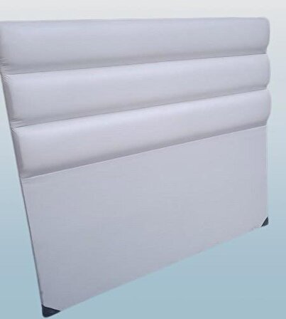 Başlık DK Tek Kişilik 100'lık Model Suni Deri  beyaz Kumaş Yatay Dilimli El Yapım
