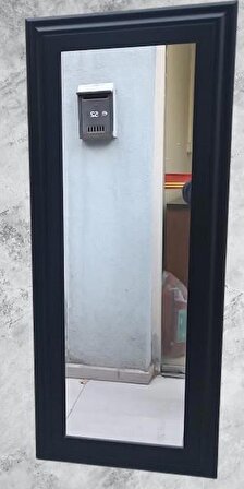 Boy Duvar Aynası 45'e 115 MDF Lam Kenar Siyah Flotal Ayna Kutuda Sevk El Yapım