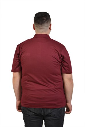 Büyük Beden Cepli Erkek Polo Yaka T-Shirt Melanjlı Klasik Kesim