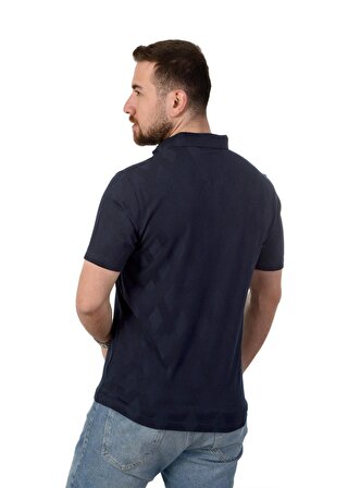 Erkek Lacivert Polo Yaka T-Shirt Regular Rahat Kesim