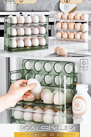 3 Katlı Raf Yumurta Saklama Kutusu Buzdolabı Yan Kapı Organizer Buz Dolabı Için Yumurta Rafı