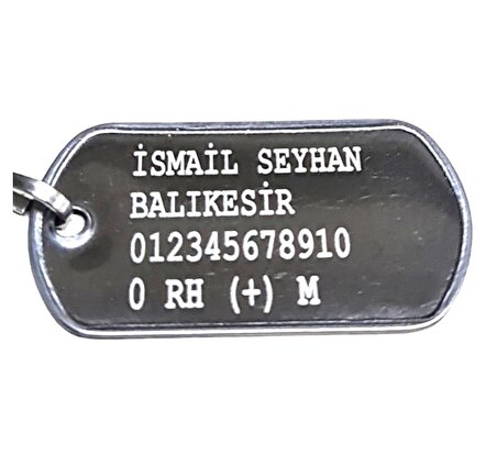 Orjinal Asker Künyesi - Lazer Kazıma - Army Dog tag