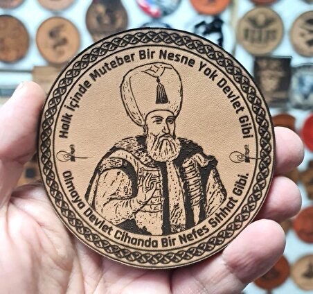 Kanuni Sultan Süleyman - Deri Peç - Arma - Osmanlı Padişahları - Leather Patch