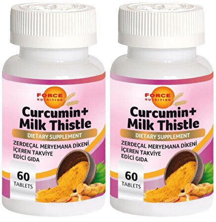 Force Nutrition Curcumin Milk Thistle 2x60 Tablet Kurkumin Zerdeçal Meryemana Dikeni