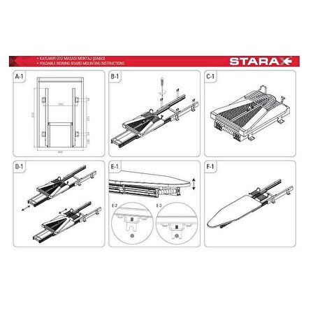 ALMİTAL STARAX KATLANIR DOLAP İÇİ ÜTÜ MASASI ANTRASİT S-6616-A