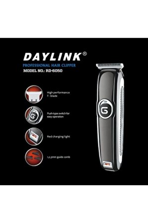Daylink R-6050 Güçlendirilmiş T Bıçaklı Turbo Güçlü Saç Sakal Tıraş Makinesi