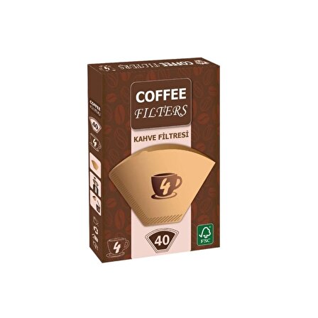 Coffee Filters Filtre Kahve Kağıdı 4 Numara 40'lı