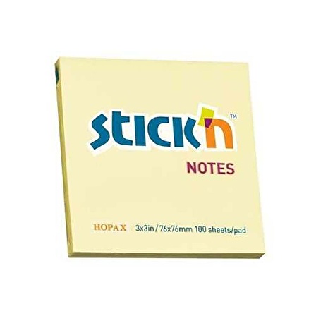 Gıpta Stickn Yapışkanlı Not Kağıdı 76x76 Pastel Sarı 100 yp 21007