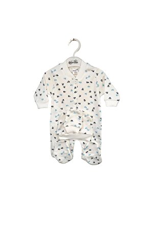 Baskılı Çizgi Desenli Bebek Takım Bebek Kıyafeti Erkek & Kız %100 Pamuk