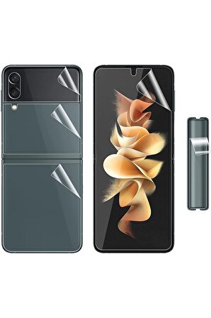 Samsung Z Flip 4 ile Uyumlu Ön & Arka Full Body Esnek Nano Çizilmez Ekran Koruyucu