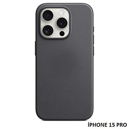 iPhone 15 Pro için MagSafe özellikli Mikro Dokuma FineWoven Kılıf
