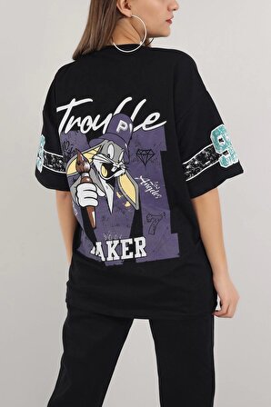 Siyah Trouble Maker Tshirt